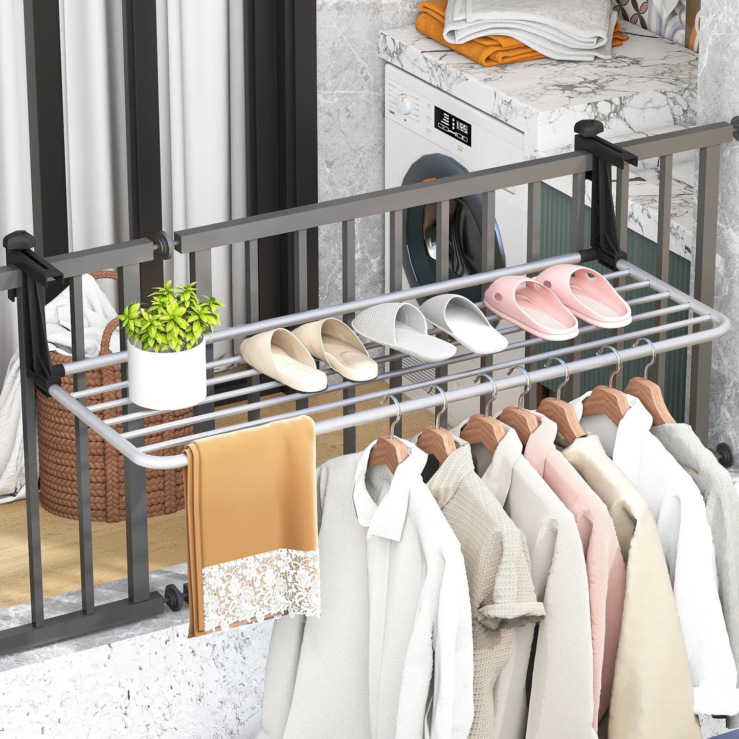Tangkula Portable Clothes Drying Rack for Indoor & Outdoor Use
