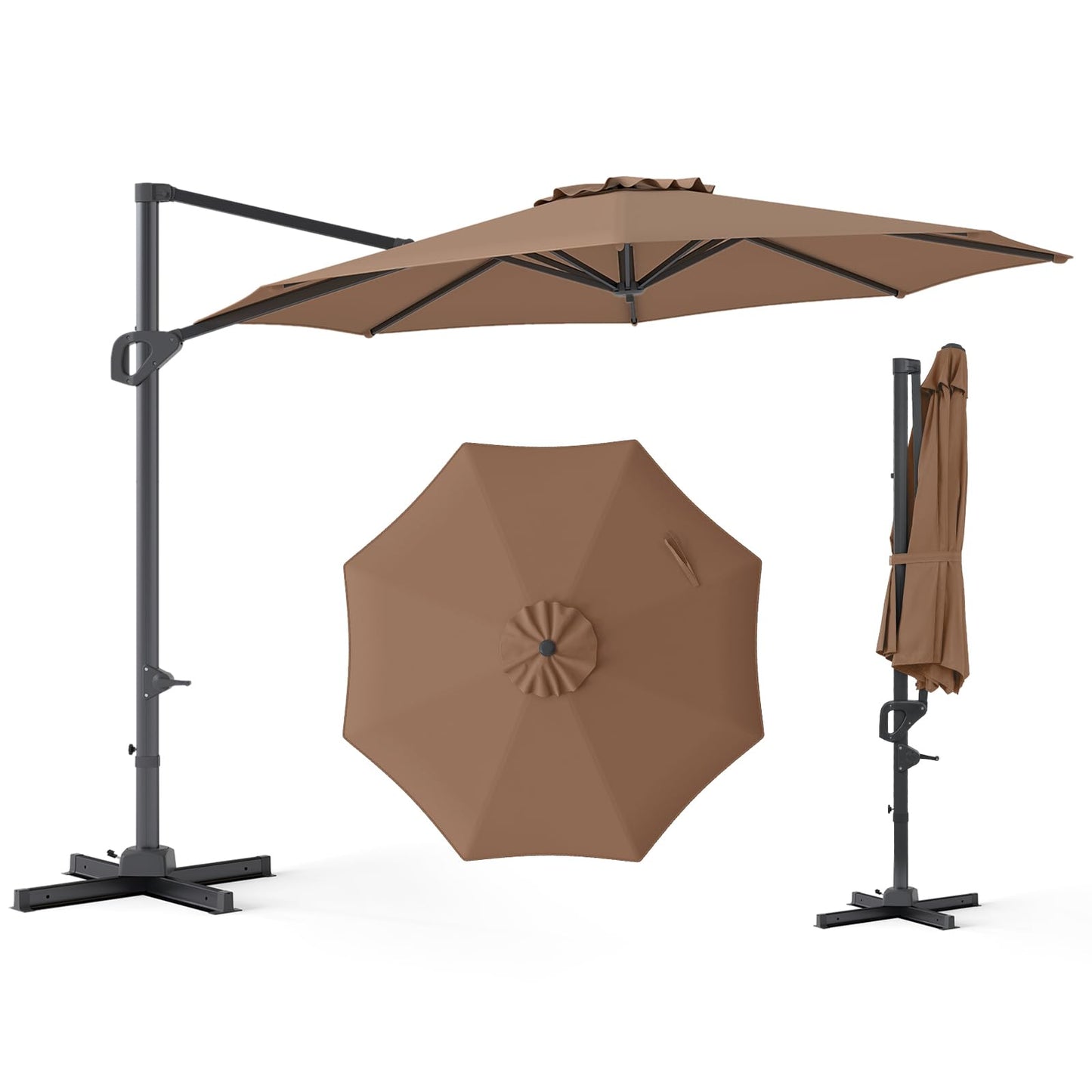 Tangkula 10ft Patio Umbrella Offset Cantilever Outdoor Umbrella(10 x 10 x 8.3 ft)