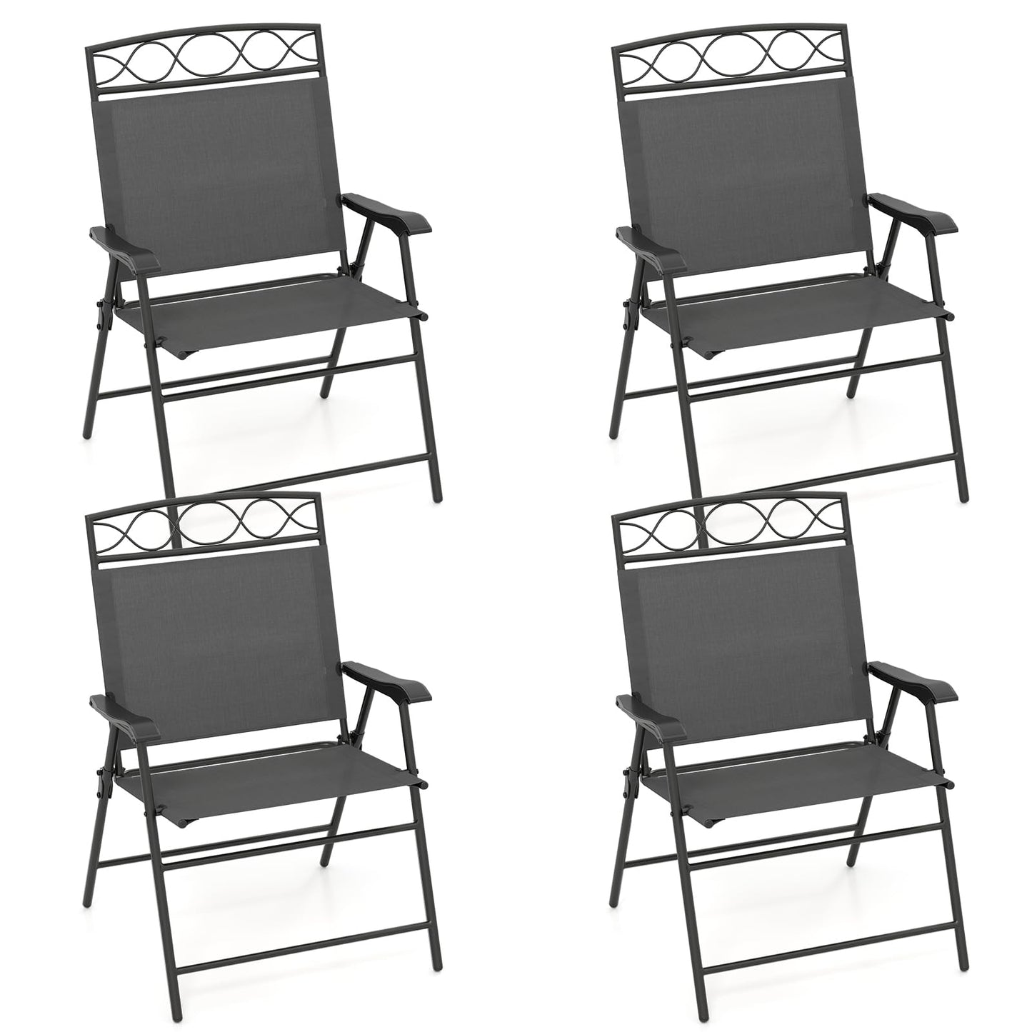 Tangkula Folding Chairs for Outside Set of 4 for Lawn