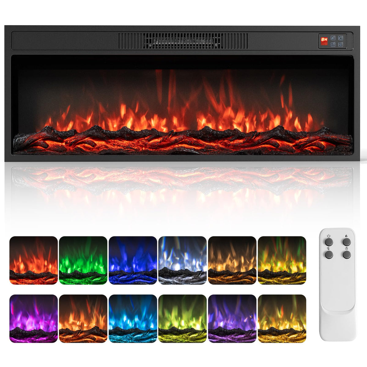 Tangkula 36/40 Inch Recessed Electric Fireplace