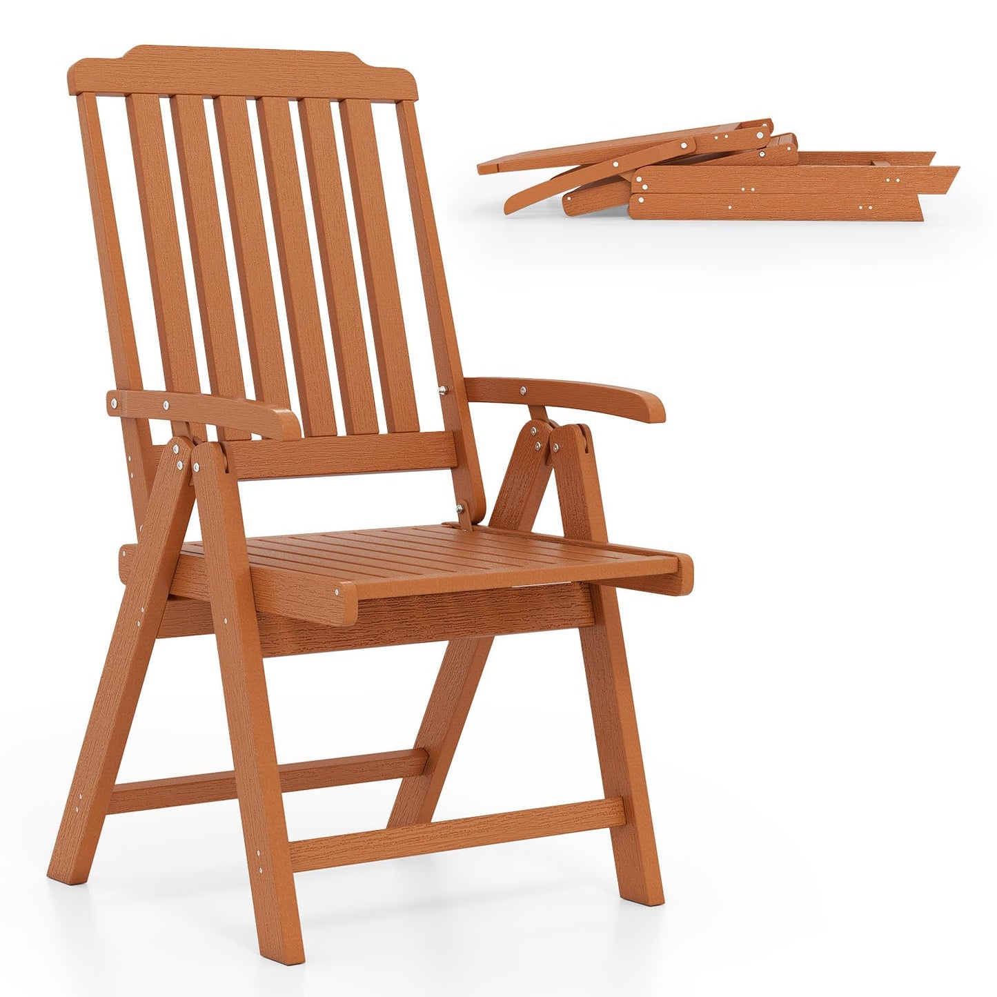Tangkula Foldable Patio Chair All-Weather HDPE Outdoor Dining Chair(1/2/4)