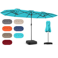Tangkula 13FT Double-sided Patio Umbrella, Extra Large Twin Table Umbrella with Crank Handle