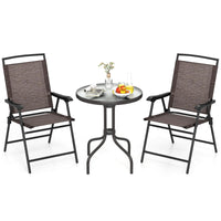 Tangkula 3 Piece Outdoor Bistro Set（Simple Backrest）