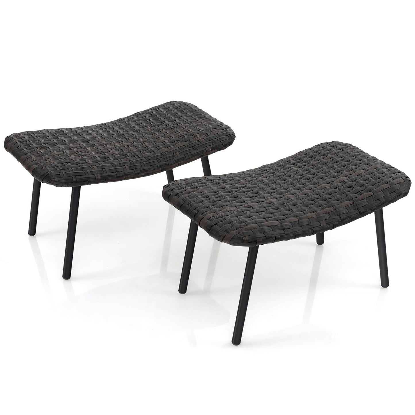 Tangkula Set of 2 Patio Ottomans