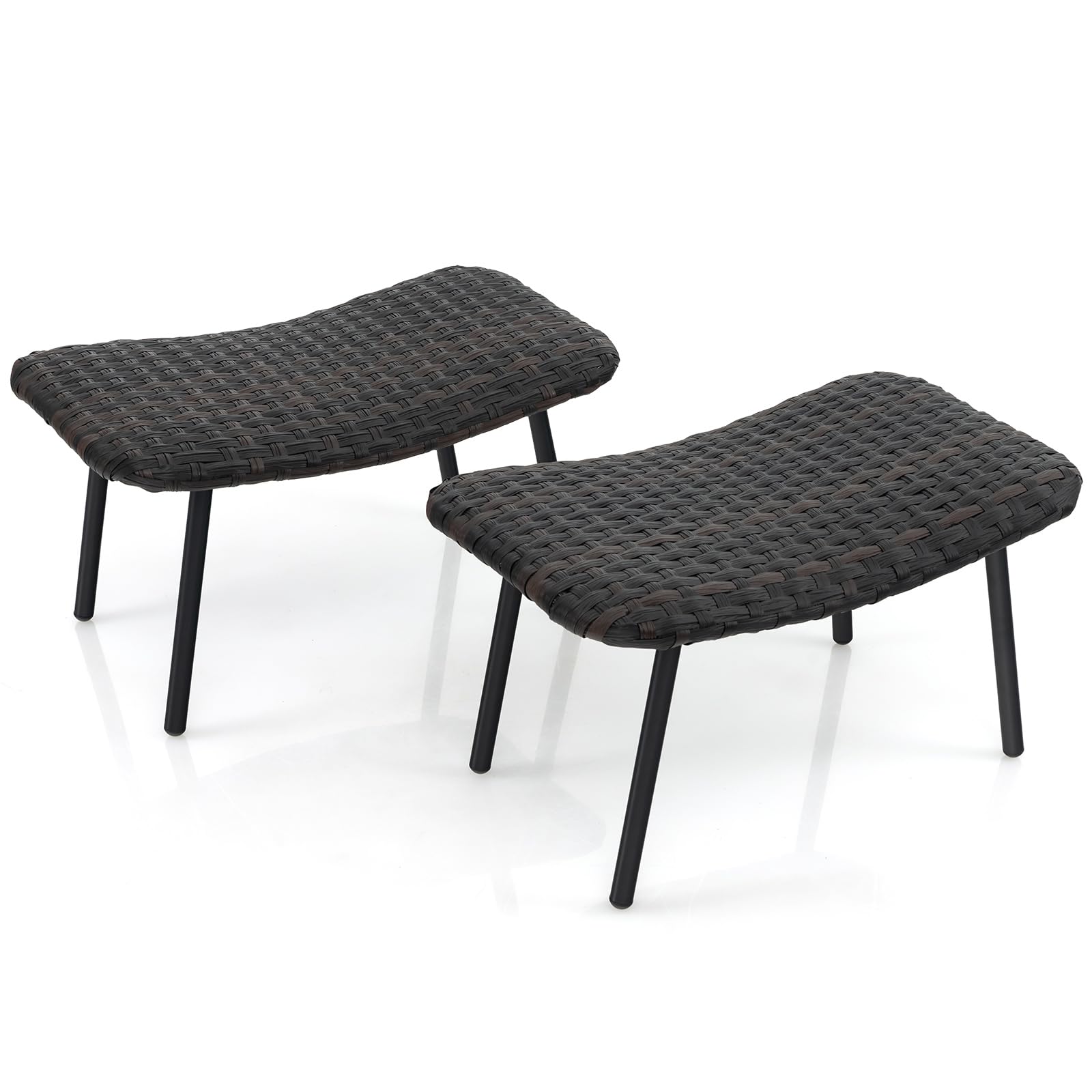 Tangkula Set of 2 Patio Ottomans