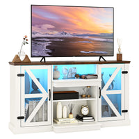 Tangkula Farmhouse LED TV Stand for TV up to 65 Inch