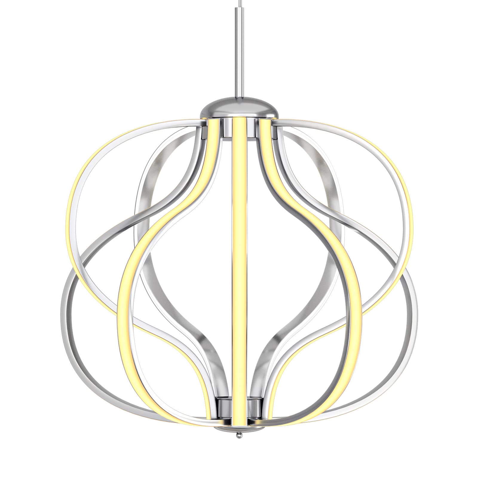 Tangkula Modern LED Chandelier, Dimmable Pendant Light