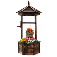 Jardinière puits à souhaits en bois style ancien Tangkula pour l'extérieur