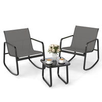 Tangkula Patio 3 Piece Rocking Bistro Set