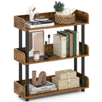 Tangkula 3-Tier Bookshelf Multipurpose Wood Standing Display Rack(1/2)