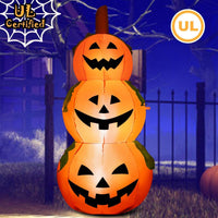 Tangkula 5.2 Ft Halloween Inflatable 3 Pumpkin Stack