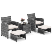 Tangkula 5 Pieces Patio Conversation Furniture Set