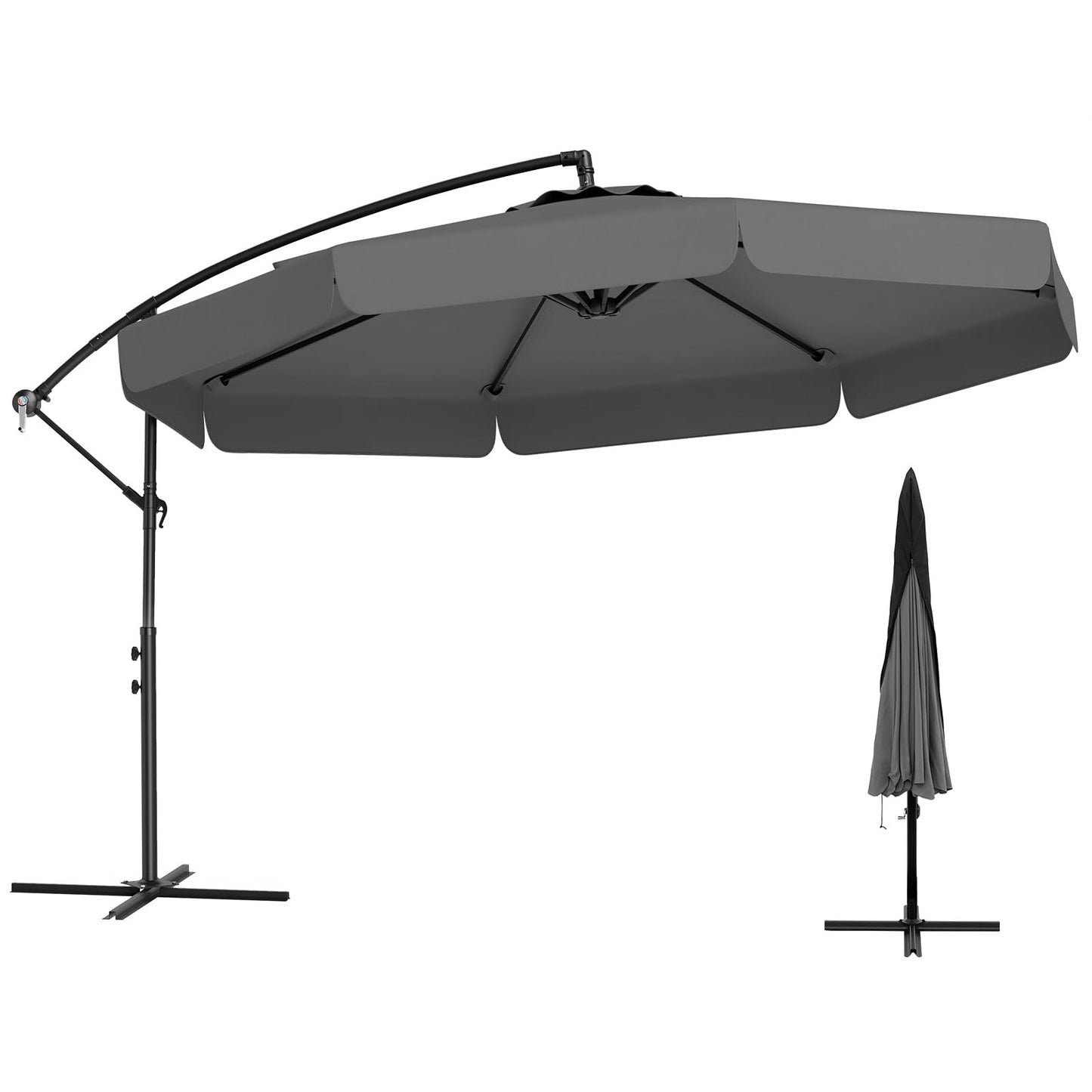 Tangkula 10FT Offset Hanging Umbrella with Cover