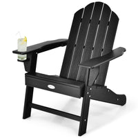 Tangkula Adirondack Chair Outdoor, Fade Resistant HDPE Armchairs with Cup Holder