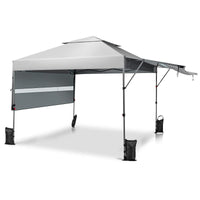 Tangkula 10x17.6 Ft Pop Up Canopy with Adjustable Dual Awnings, Easy Setup Instant Tent for Patio, Market, Picnic