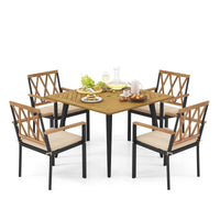 Tangkula 5 Pieces Patio Dining Set（Natural）