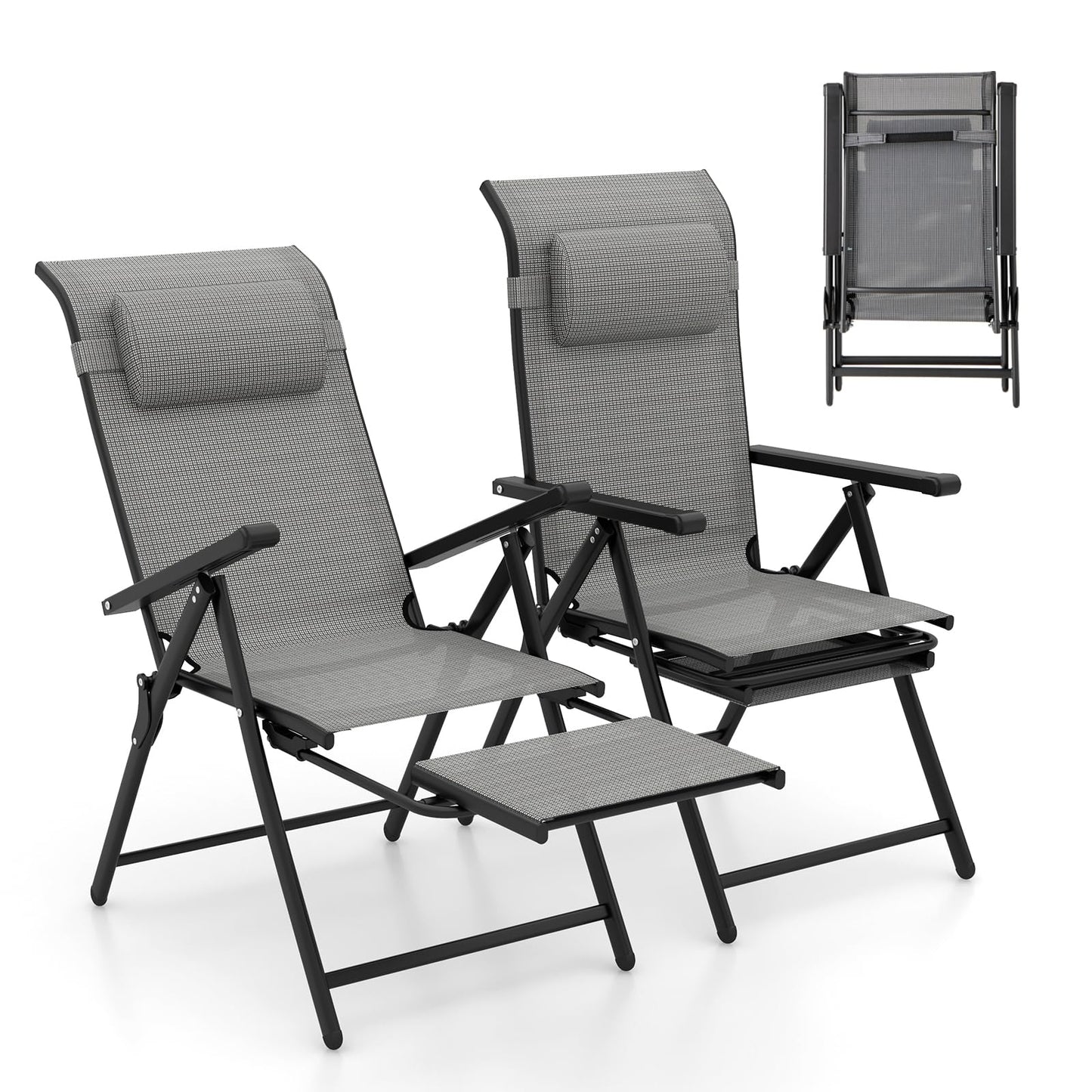 Tangkula Folding Patio Chairs Set