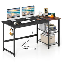 Tangkula 59 Inch Computer Desk with Charging Station
