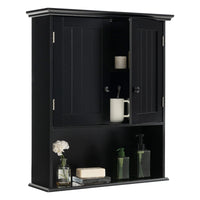 Tangkula Wall Mount Bathroom Cabinet Wooden