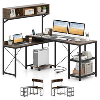 Tangkula 62" Reversible L-Shaped Computer Desk