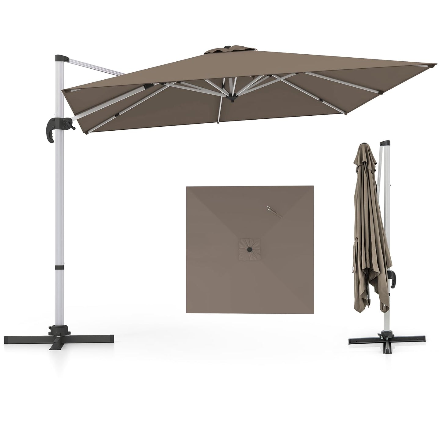 Tangkula 10 ft Square Patio Cantilever Umbrella