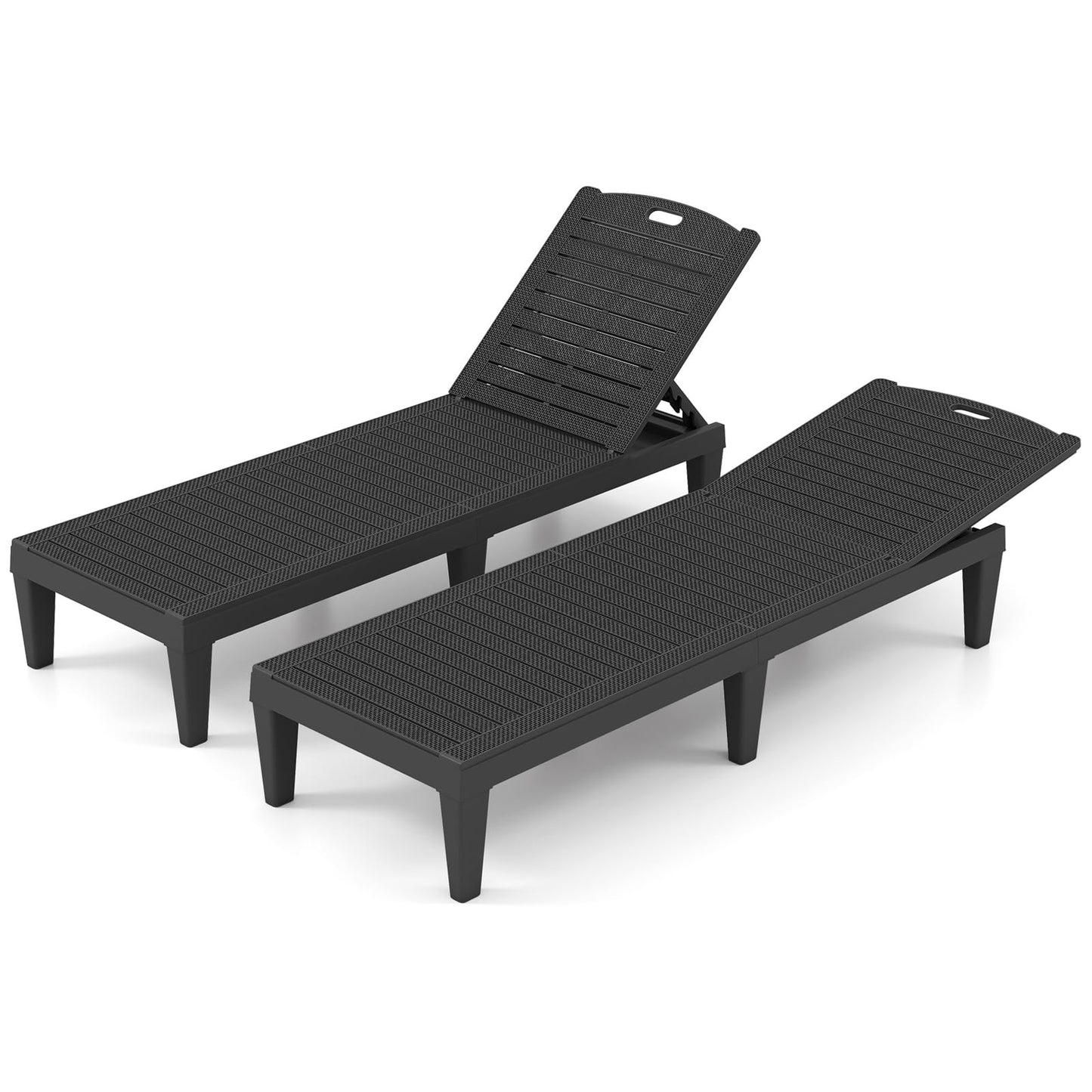 Tangkula Chaise Longue d'extérieur, Lot de 2 pour Piscine
