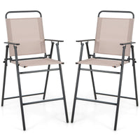 TAGNKULA Outdoor Folding Bar Stool Set of 2/4, Patio Dining Chairs, Outdoor Bar-Height Stools w/Armrests