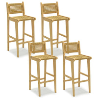 Tangkula Patio Teak Wood Bar Stools（1/2/4）