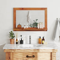 Tangkula Farmhouse Wall Mirror with Shelf 27.5 x 20 Inch Rectangle Decorative Mirror