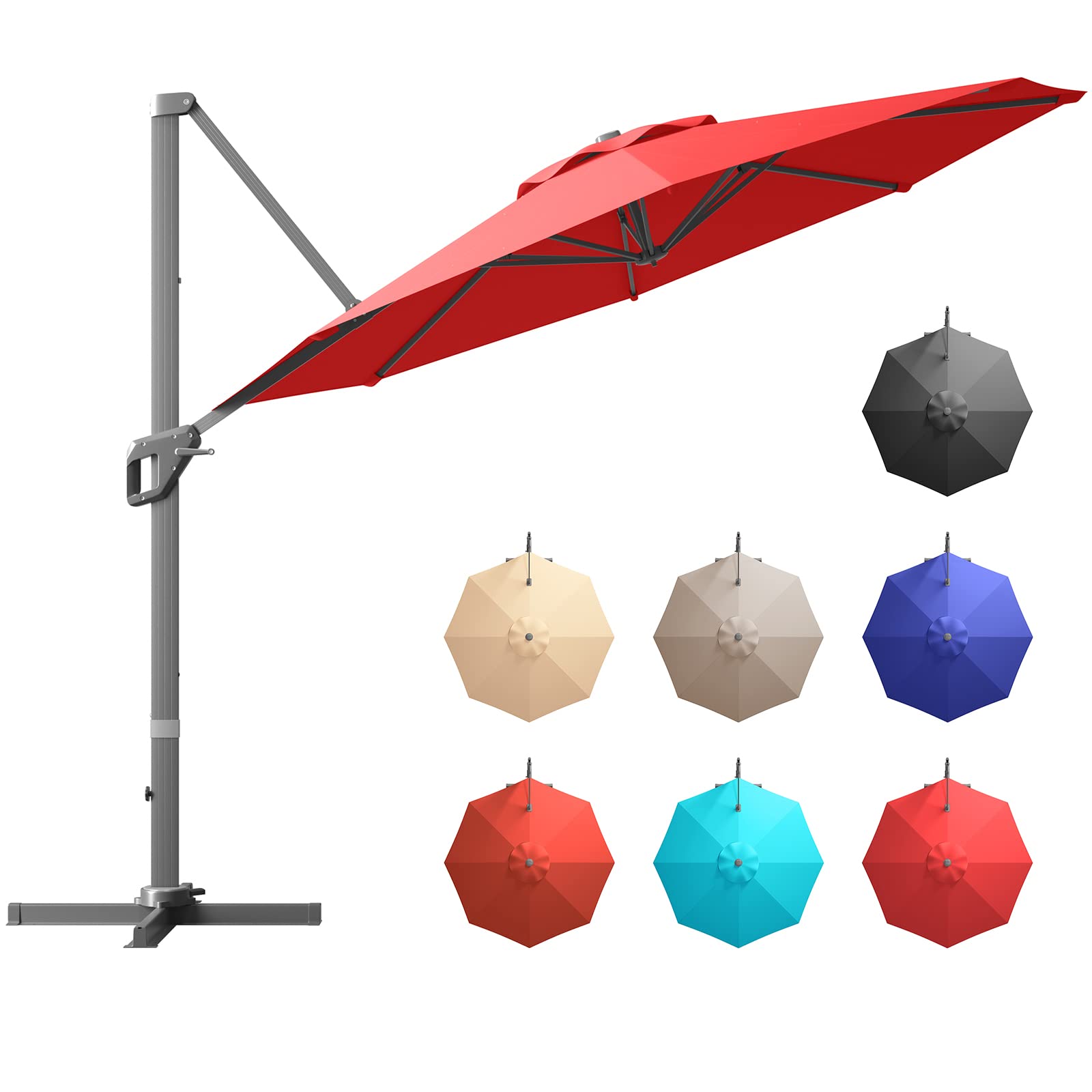 Tangkula 11 Ft Patio Cantilever Umbrella for Backyard Deck Poolside