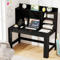 Tangkula Computer Desk with Hutch & Charging Station