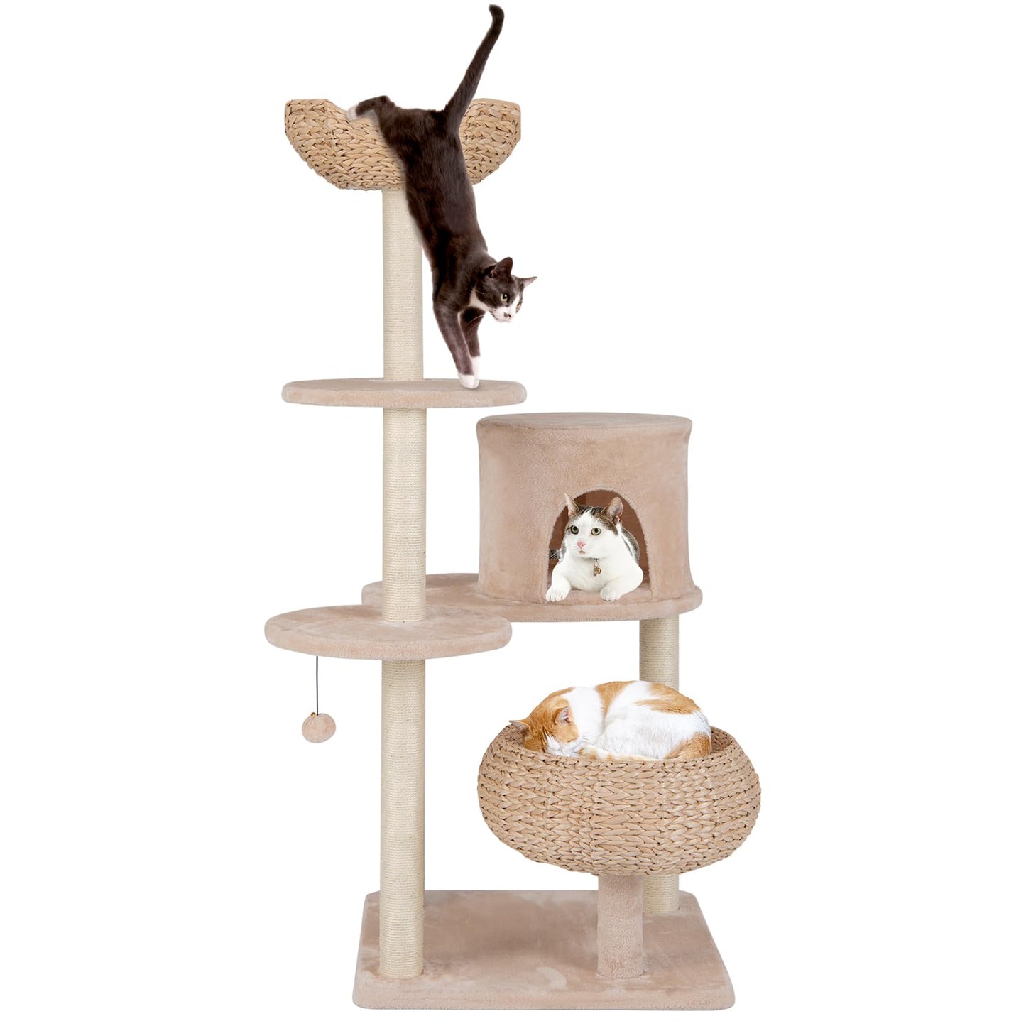 Tangkula Modern Cat Tree 58 Inch Cat Tower