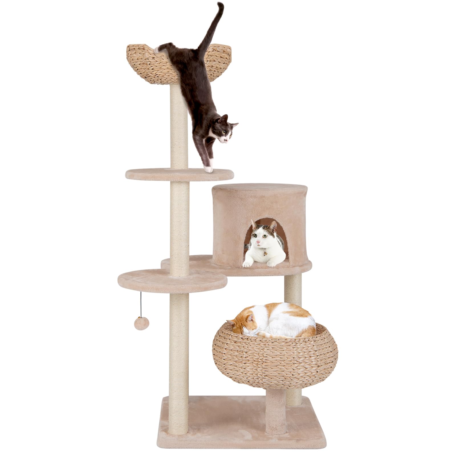 Tangkula Modern Cat Tree 58 Inch Cat Tower