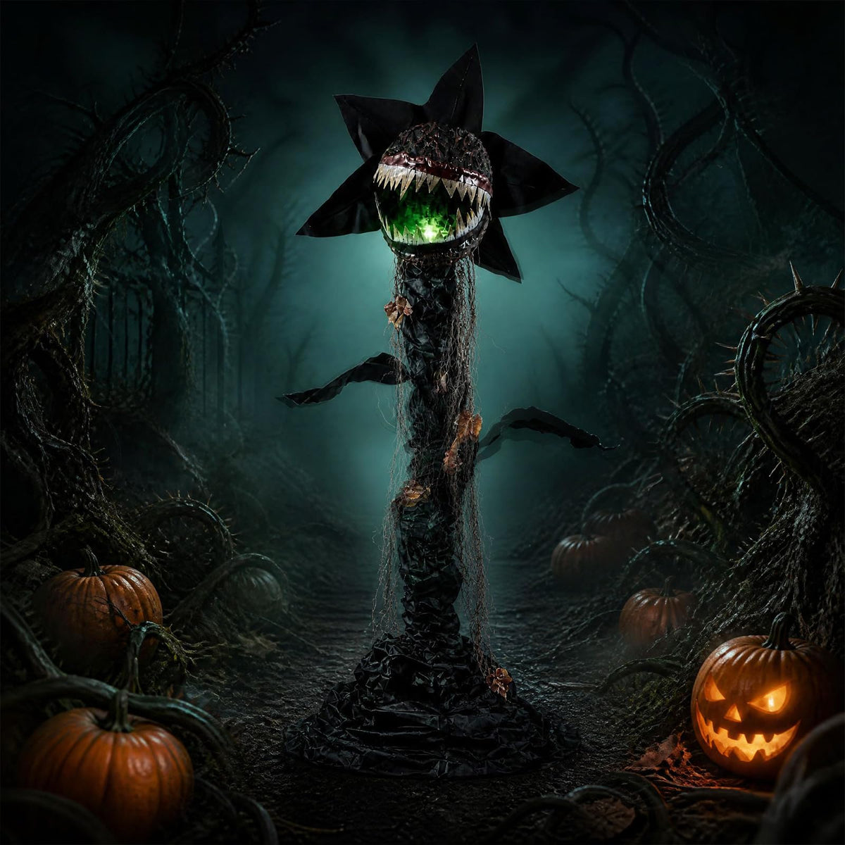 Tangkula 6.2 FT Halloween Animated Standing Horror Piranha Plant Decoration