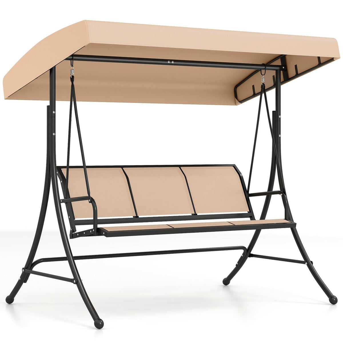 Tangkula 3 Person Porch Swing with Adjustable Canopy