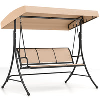 Tangkula 3 Person Porch Swing with Adjustable Canopy