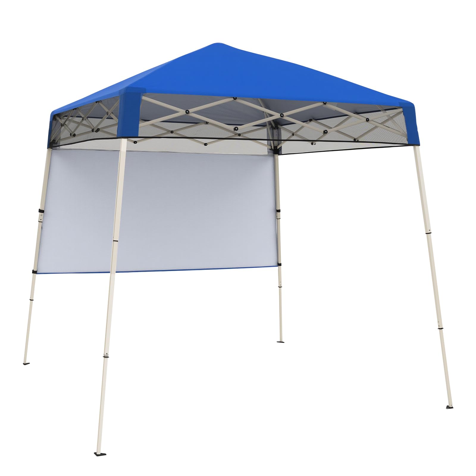 Tangkula 7x7 Ft Pop Up Canopy with Center Lock UPF50+ Slant Leg Outdoor Tent