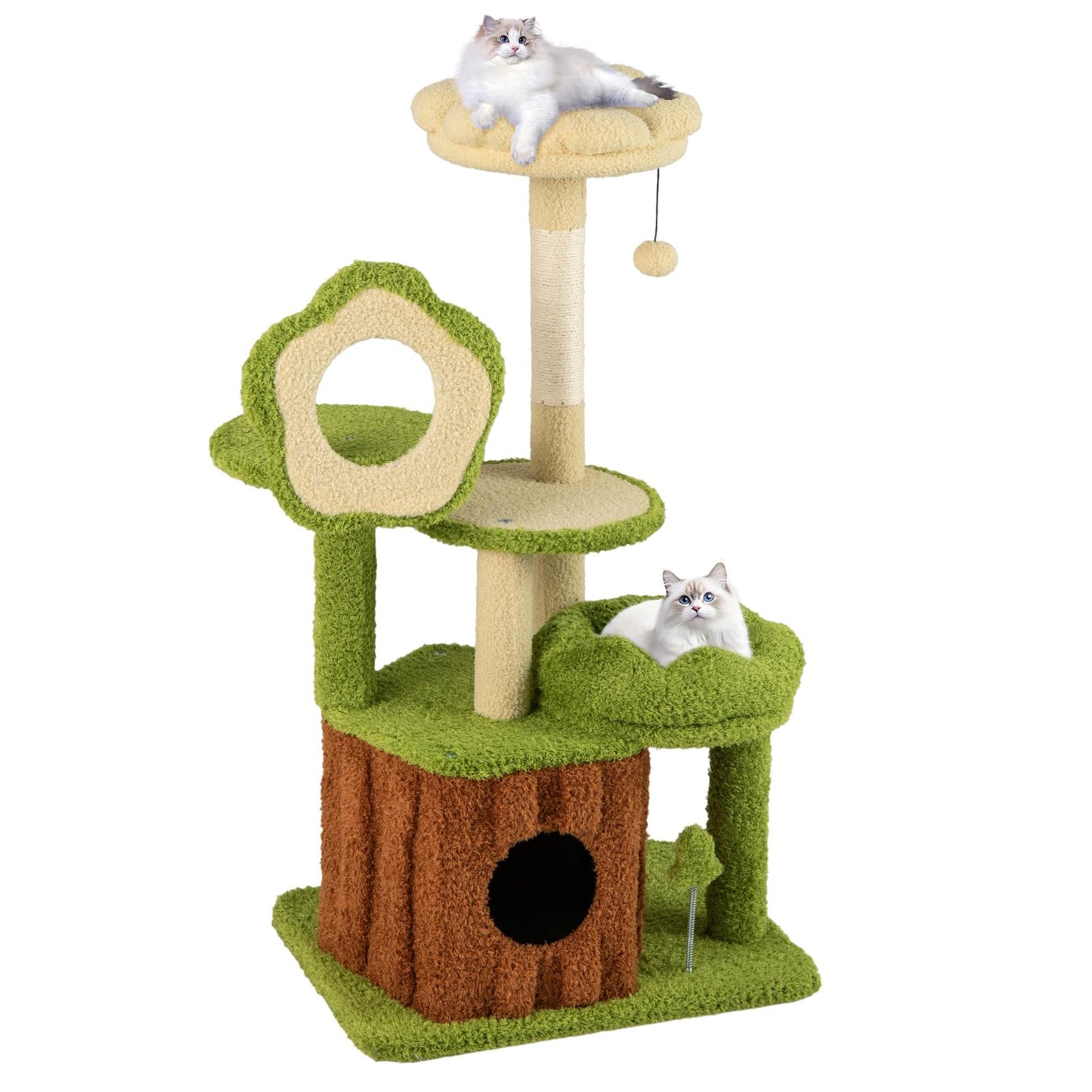 Tangkula 40 Inch Multi-Level Aesthetic Cat Tower with Sisal Scratching Posts
