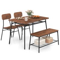 Tangkula Dining Table Set for 4 Square Kitchen Table & Chair Set