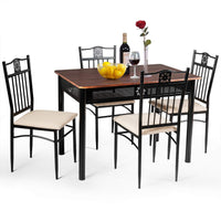Tangkula 5 Pieces Dining Table and Chairs Set