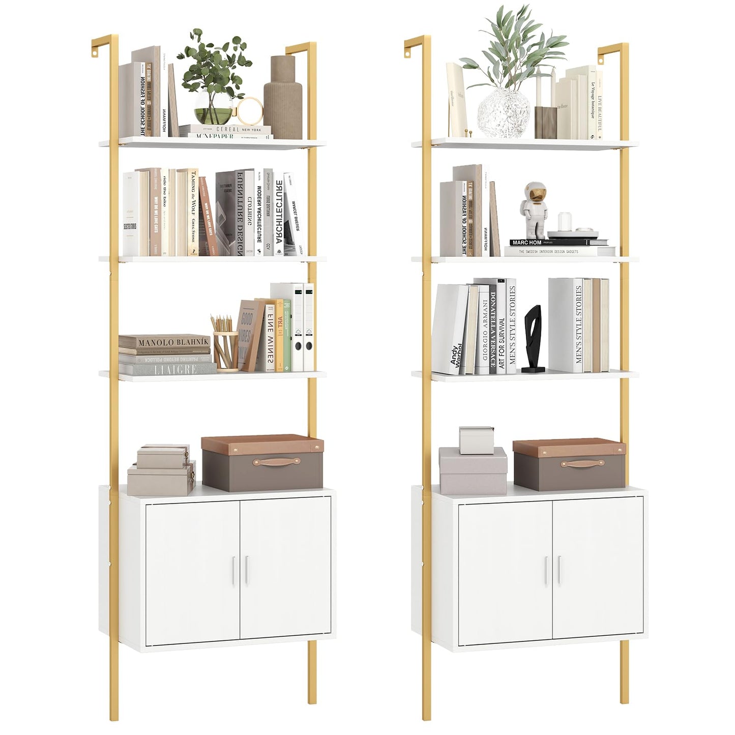 Tangkula 72.5” Tall Bookshelf 5 Tier Wall Mount Ladder Bookcase(1/2)