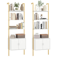 Tangkula 72.5” Tall Bookshelf 5 Tier Wall Mount Ladder Bookcase(1/2)