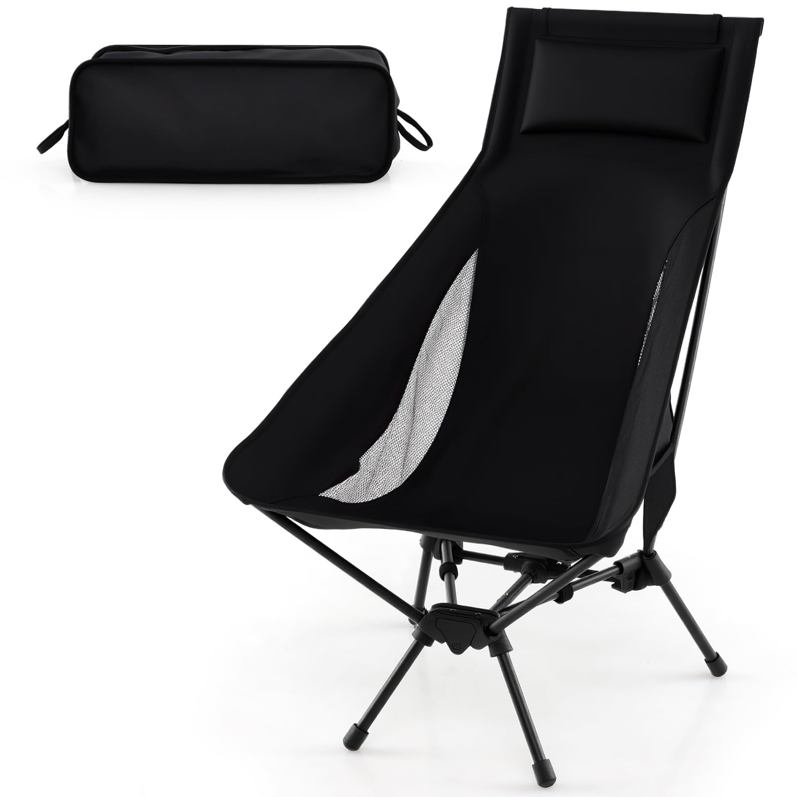 Tangkula Portable High Back Camping Chairs Set for Backpacking Hiking Beach Travel