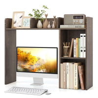 Tangkula Desktop Bookshelf, Countertop Storage Hutch with 5 Shelves for Computer Desk