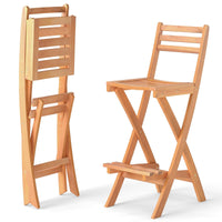 Tangkula Patio Folding Barstool Set with Backrest & Footrest
