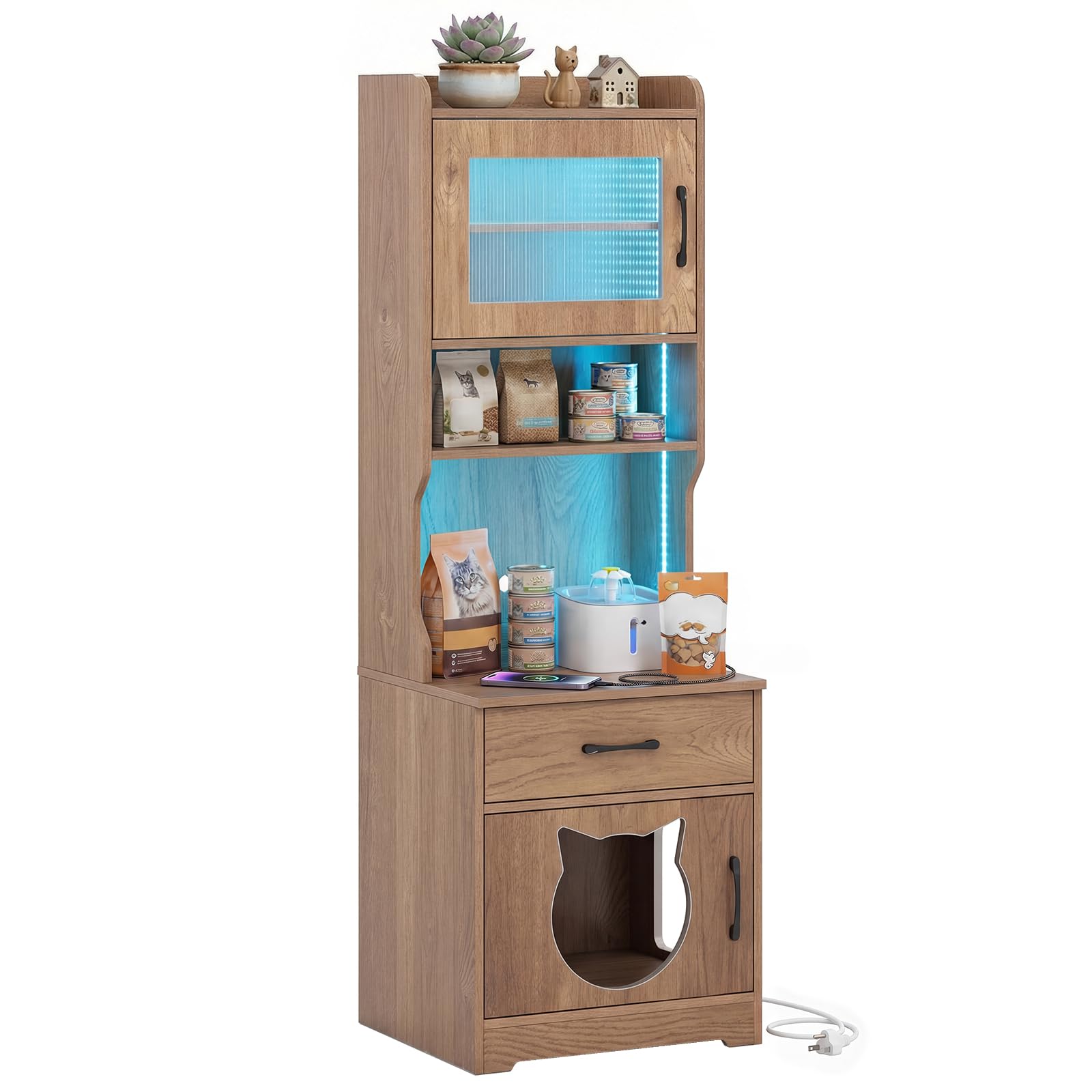 Tangkula 60" Tall Cat Litter Box Enclosure