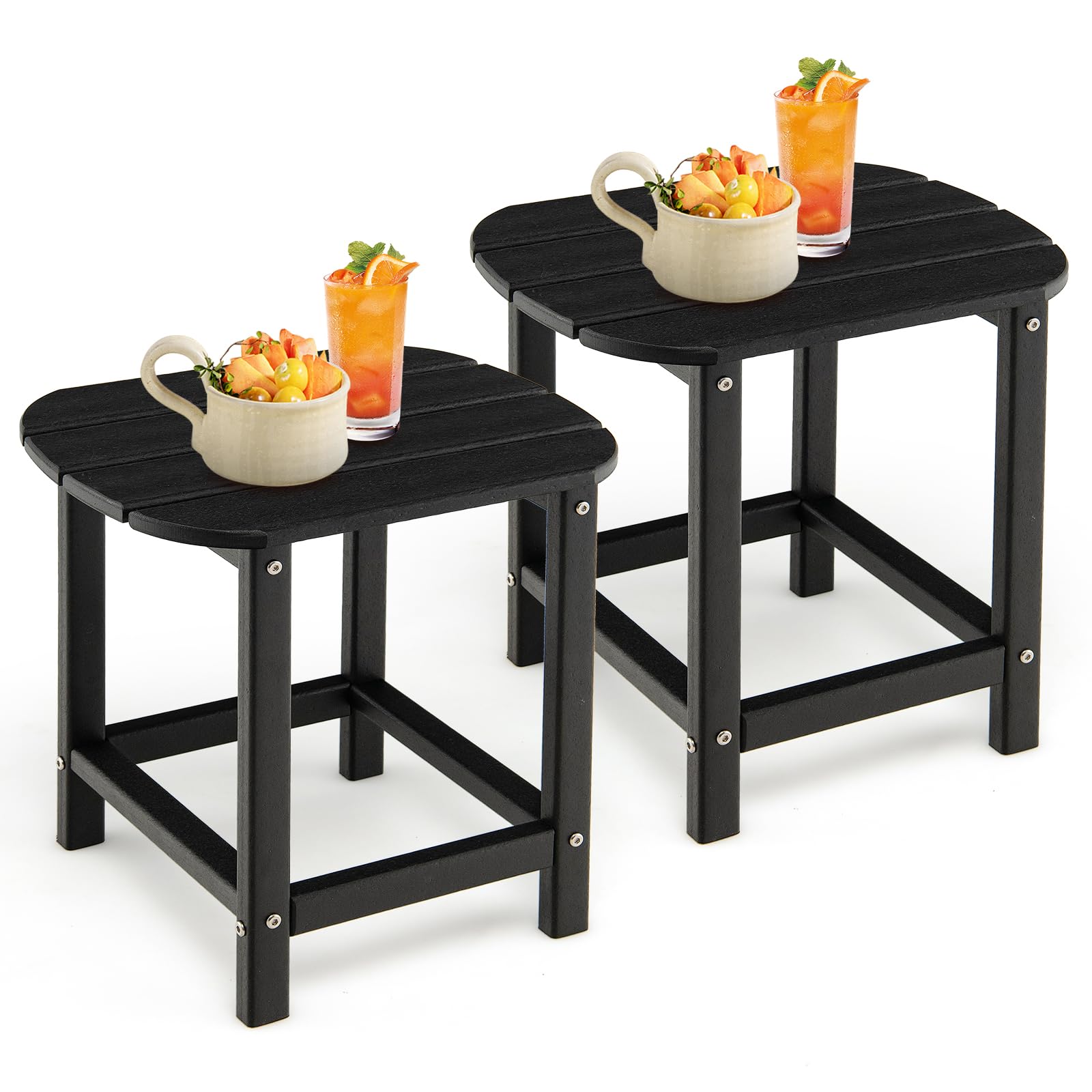 Weather Resistant Adirondack Table, Black, Set of 2 - Tangkula