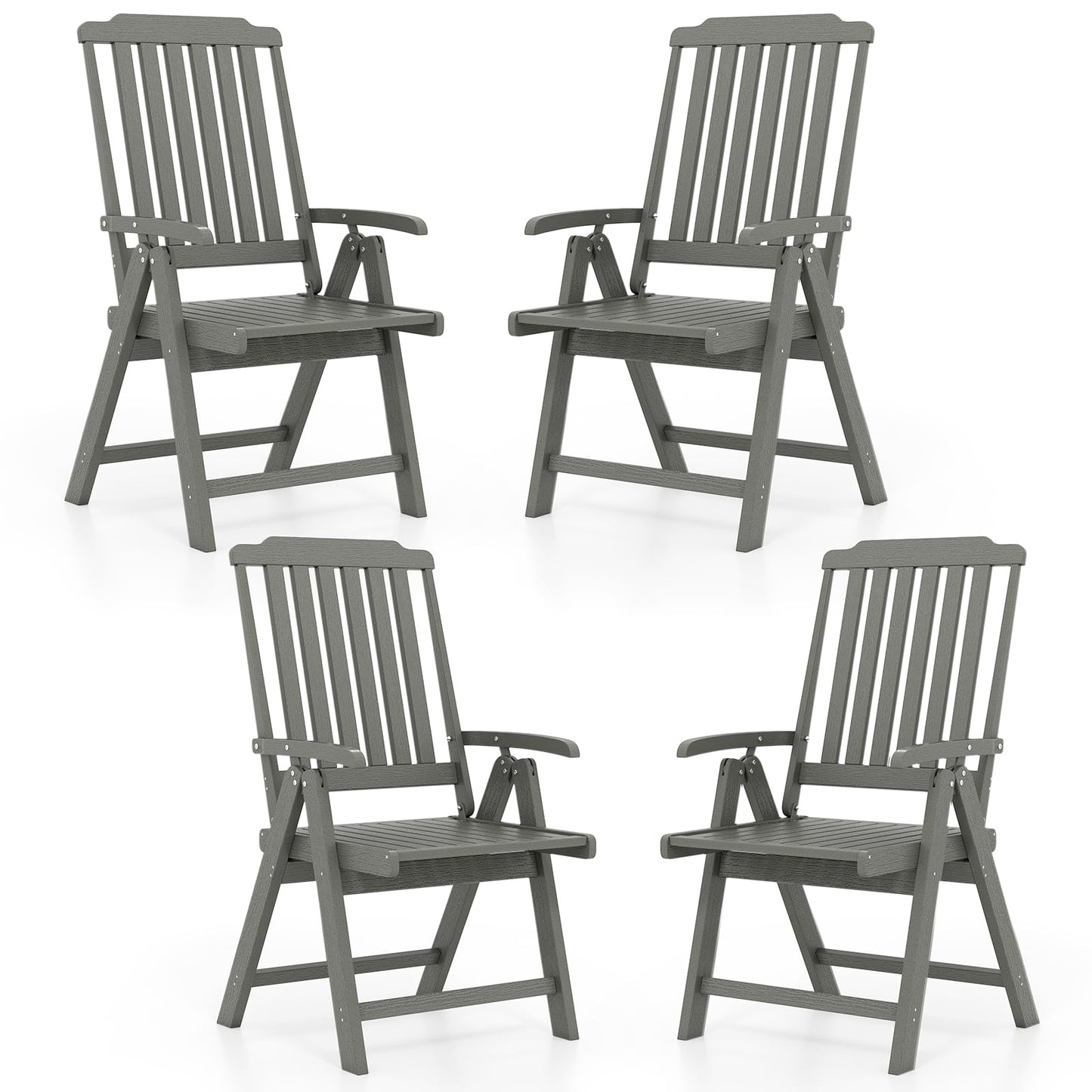 Tangkula Foldable Patio Chair All-Weather HDPE Outdoor Dining Chair(1/2/4)