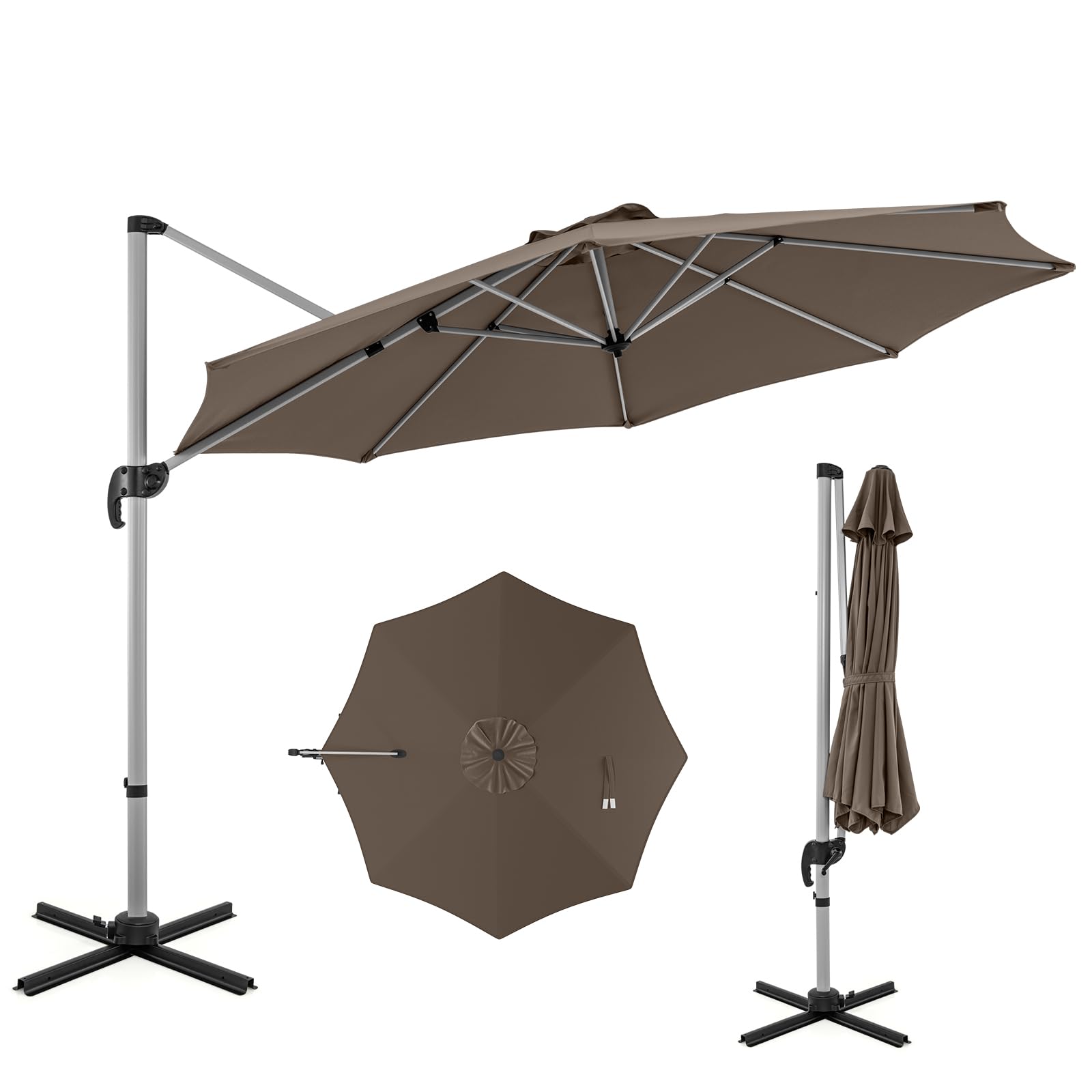 Tangkula 11 ft Round Patio Cantilever Umbrella