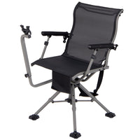 Tangkula Hunting Chair with Shooting Rest, 360° Swivel Hunting Seat with 4 Extendable Aluminum Legs